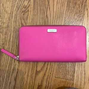 Kate spade zip around continental hot pink wallet